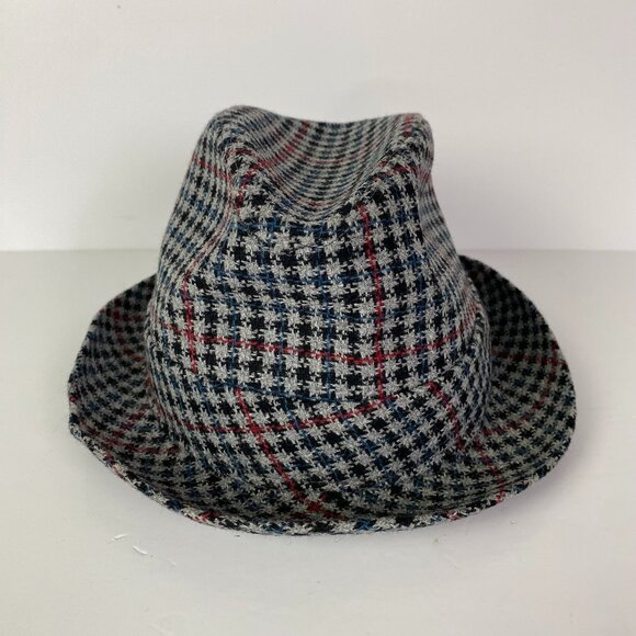 Vintage Biltmore Canada Houndstooth Tweed Fedora Hat Men's Size 7 1/4 Gray - Picture 2 of 12